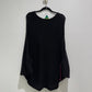 Alpaca Poncho Batwing Silhouette Black
