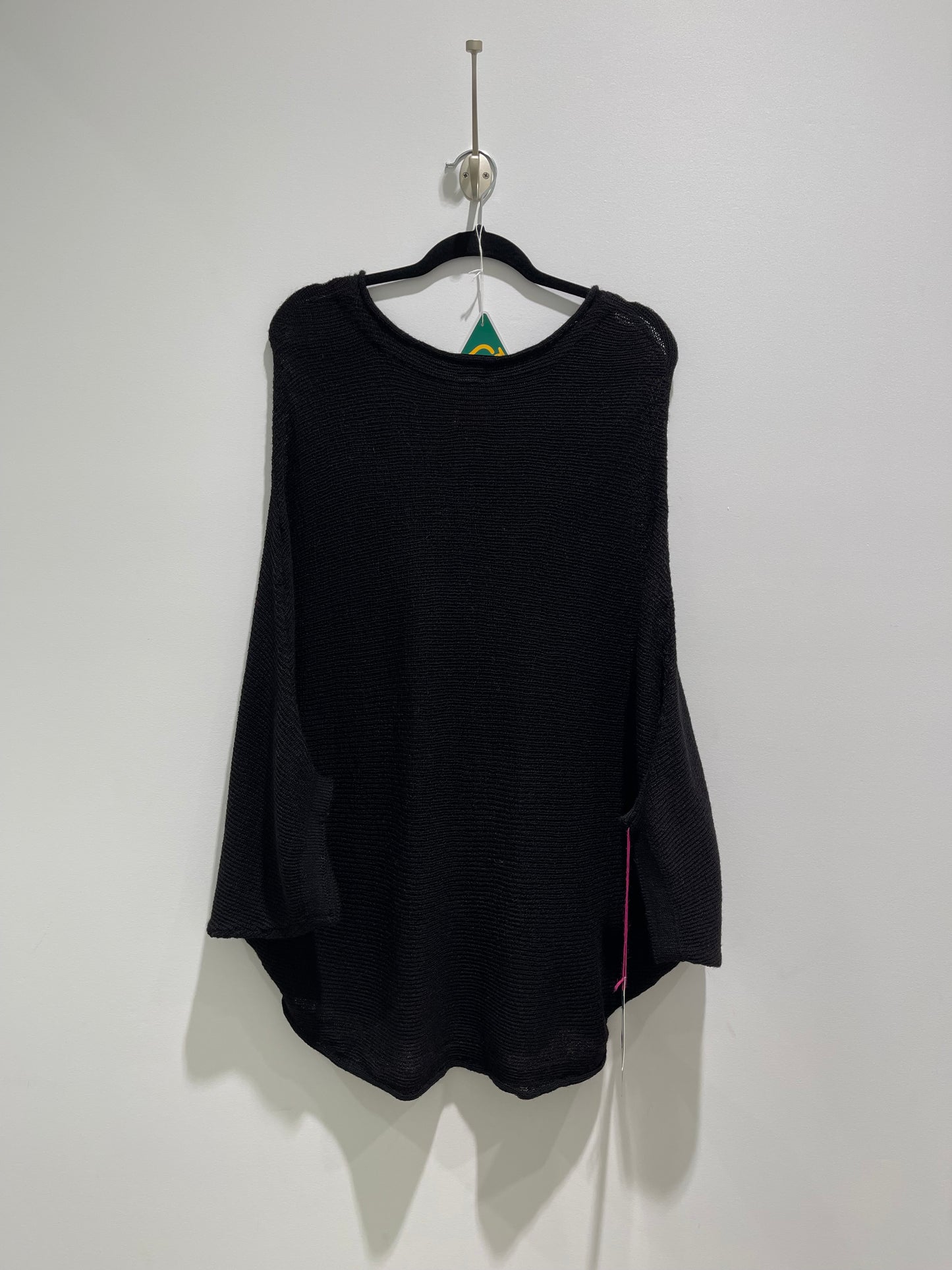 Alpaca Poncho Batwing Silhouette Black