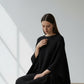Alpaca Poncho Batwing Silhouette Black