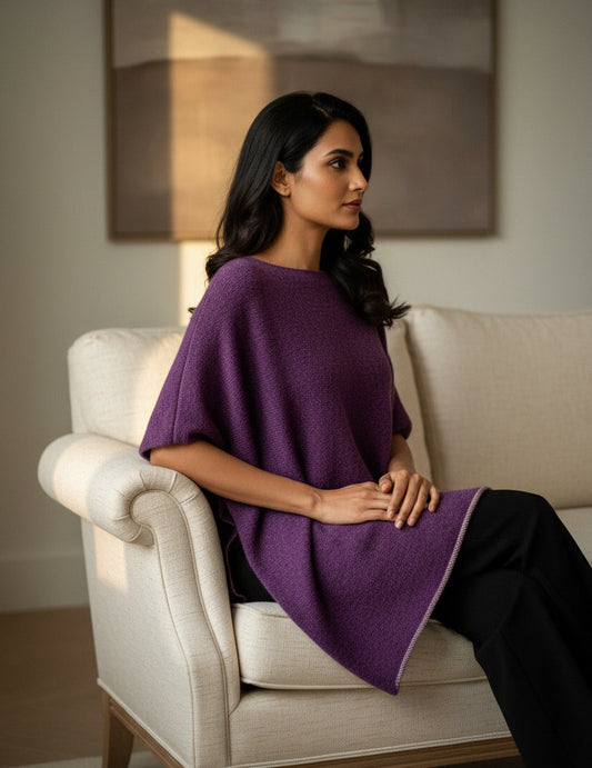 Alpaca Symmetrical Extra Smooth Poncho Purple Haze