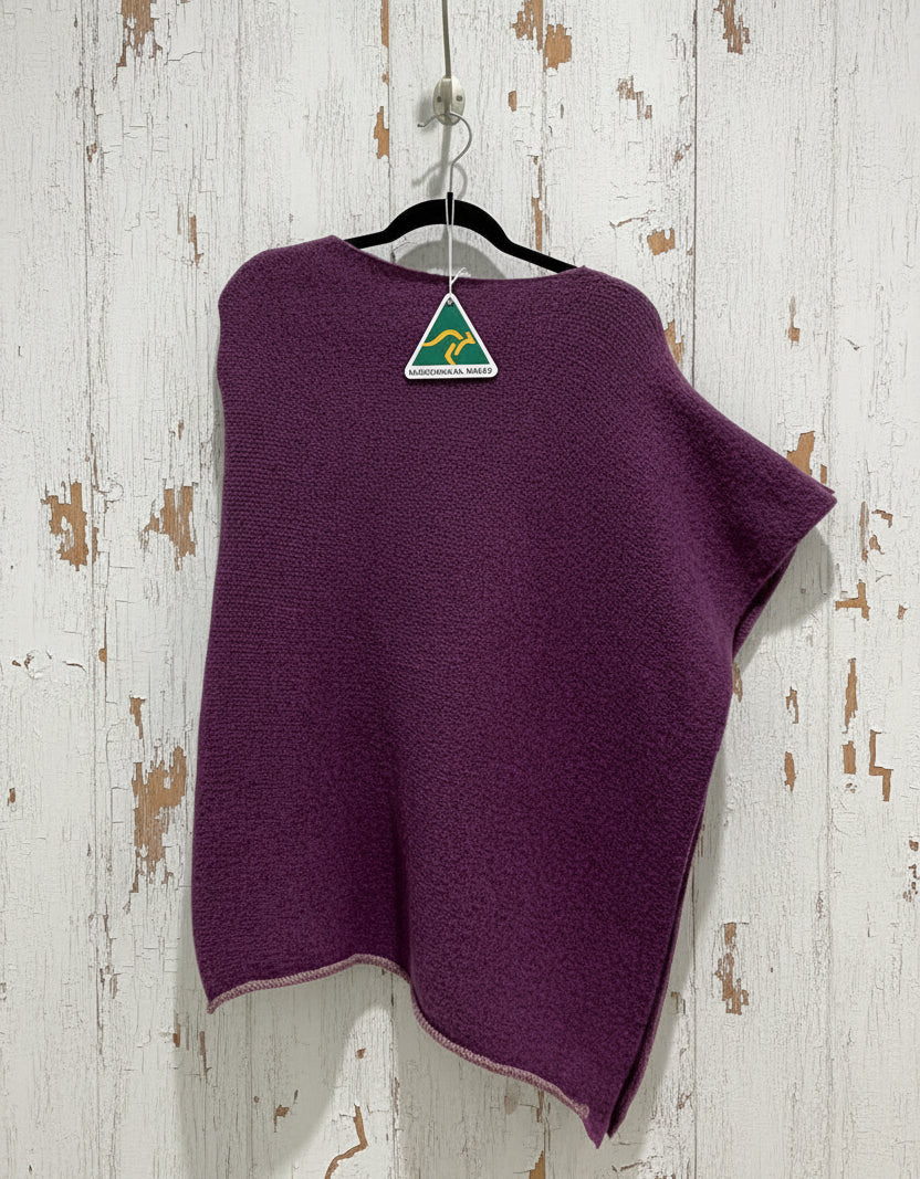 Alpaca Symmetrical Extra Smooth Poncho Purple Haze