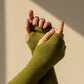 Extra-Soft Sheen Green Alpaca Mittens