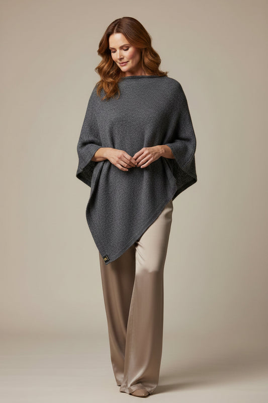 Alpaca Asymmetrical Thick Poncho