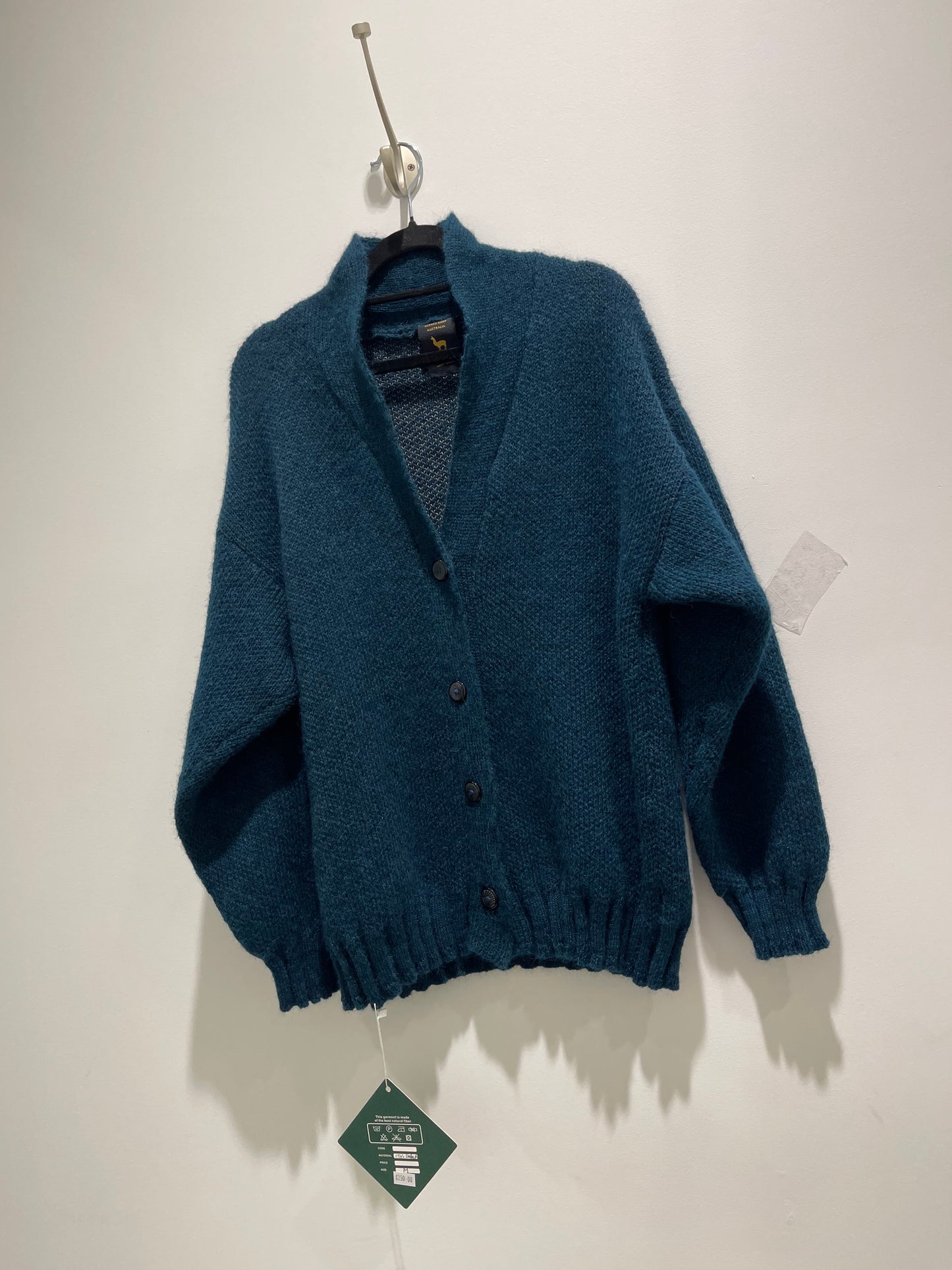 Alpaca Mohair Thick Cardigan in Diesel Blue, Extra Soft