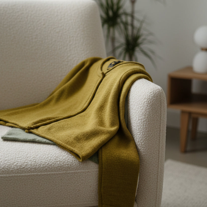 Alpaca  Cardigan Classy Jersey Roll Up Neckline, Mustard