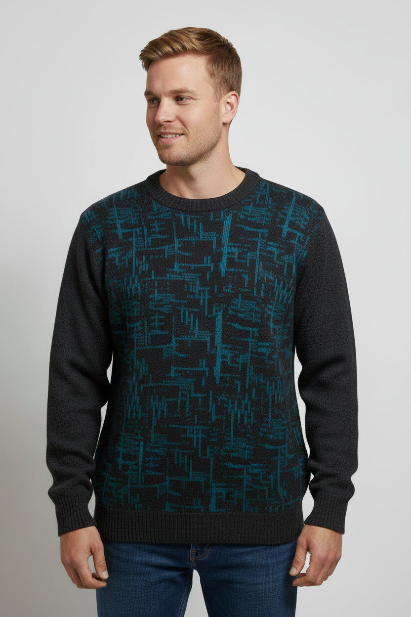 Alpaca Labyrinth Round Neck Sweater Men