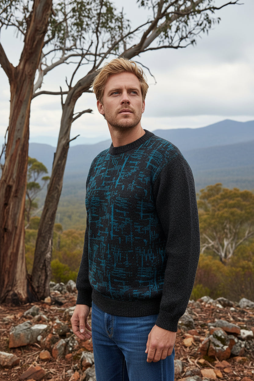 Alpaca Labyrinth Round Neck Sweater Men