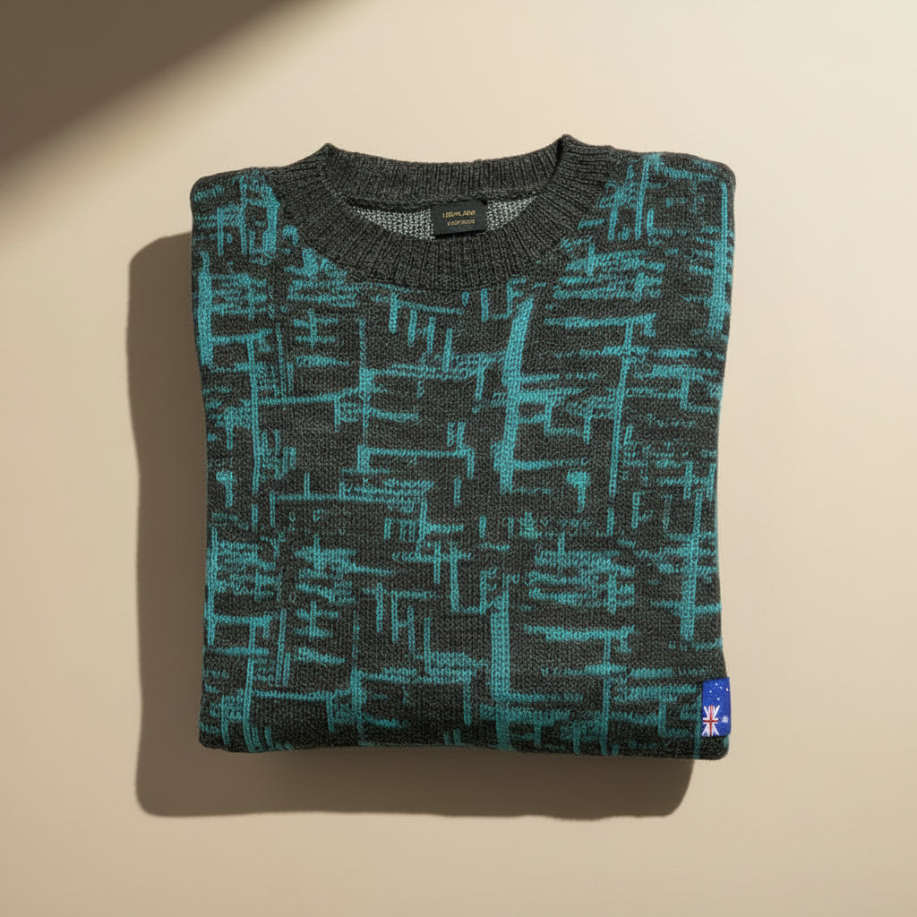 Alpaca Labyrinth Round Neck Sweater Men