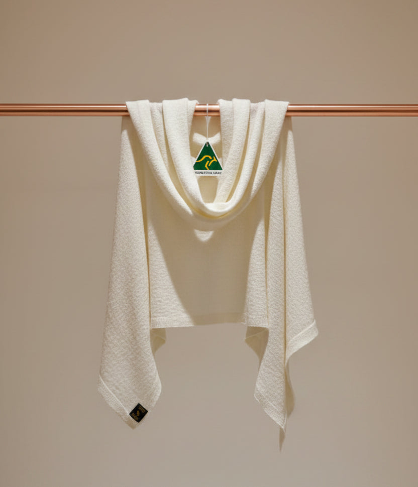 Baby Alpaca Shawl-Scarf Flannel Flower | Extra Soft & Light