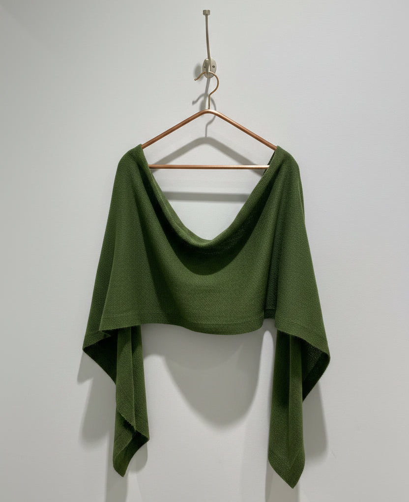Baby Alpaca Shawl-Scarf Livistona Moss | Extra Soft & Light