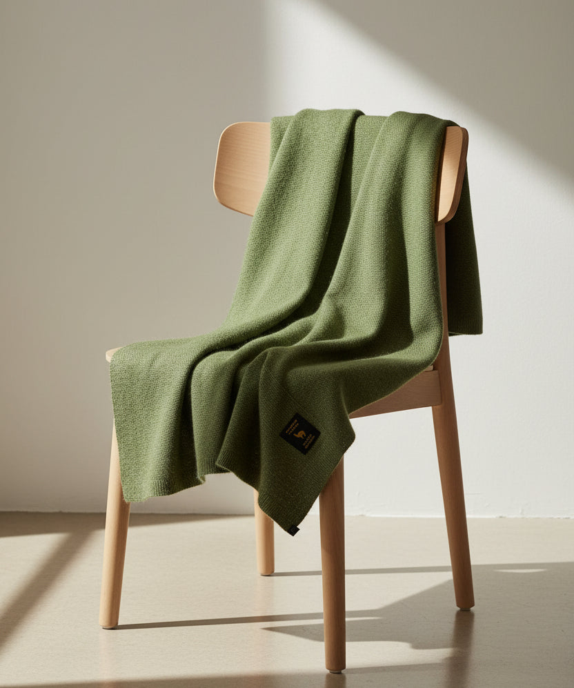 Baby Alpaca Shawl-Scarf Livistona Moss | Extra Soft & Light