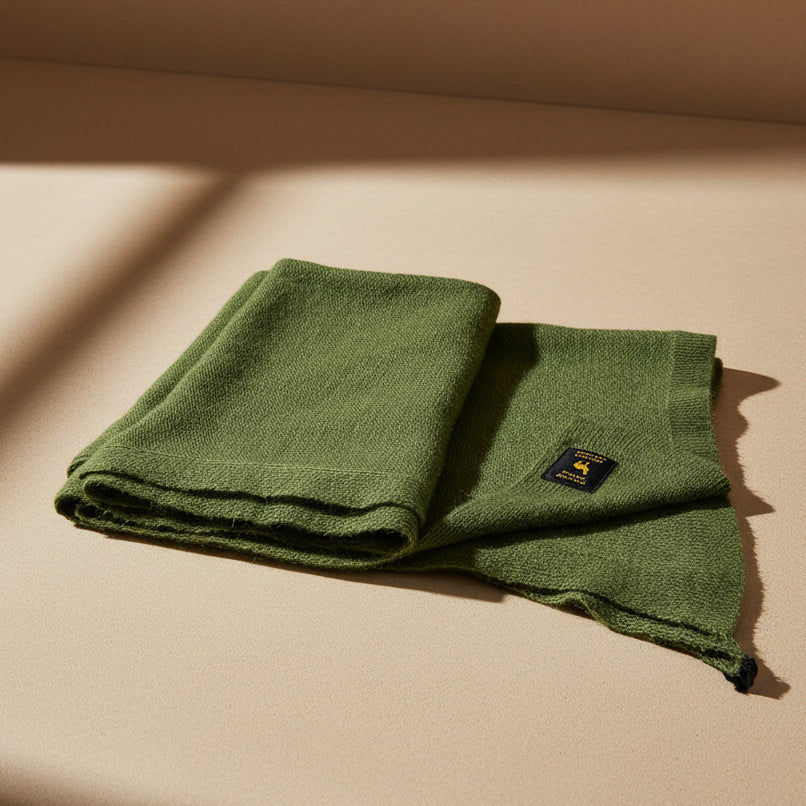 Baby Alpaca Shawl-Scarf Livistona Moss | Extra Soft & Light