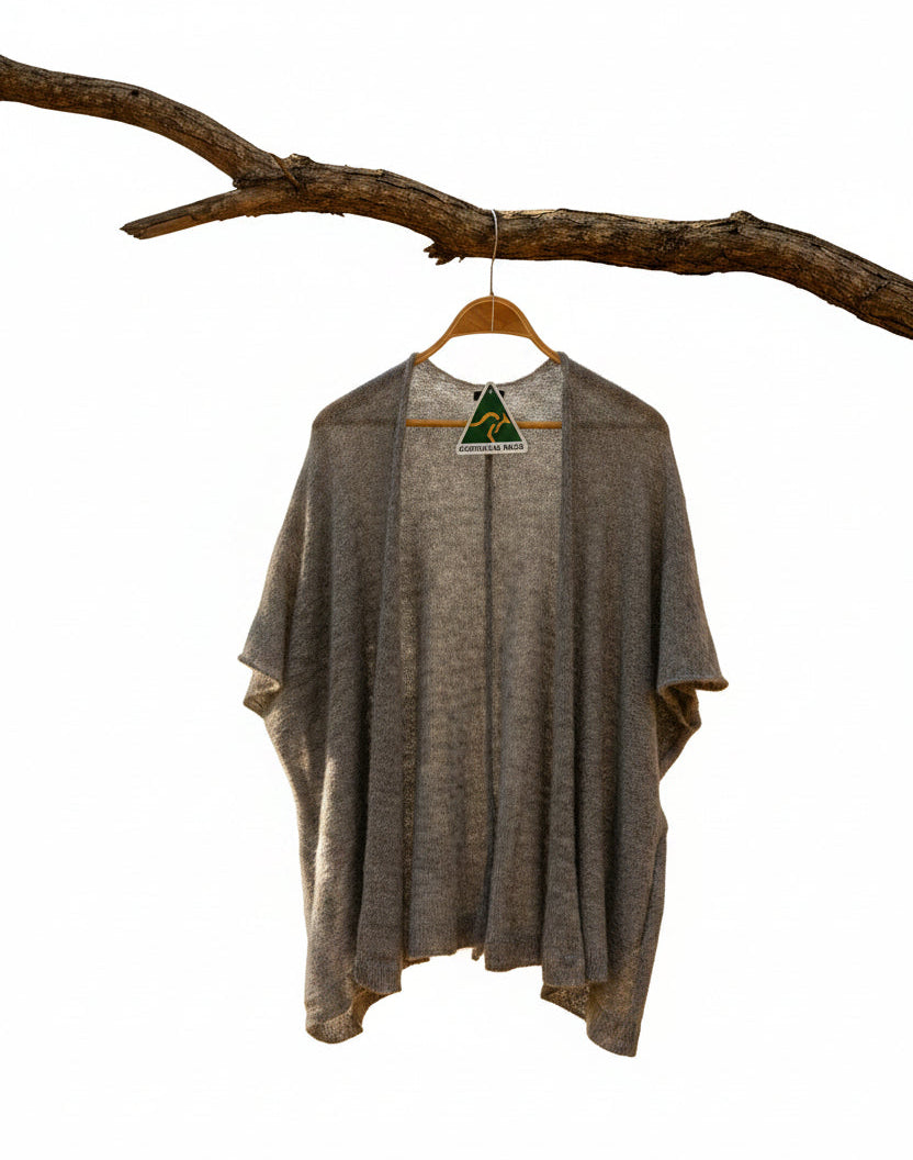Baby Alpaca Light Cape in Natural Gray | Extra soft