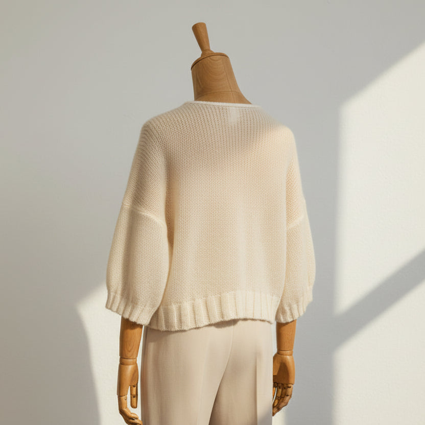White Airy Knit Summer Sweater | Extra Soft and Light