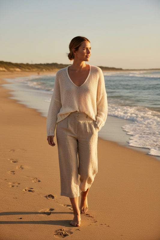 White Airy Knit Summer Sweater | Extra Soft and Light