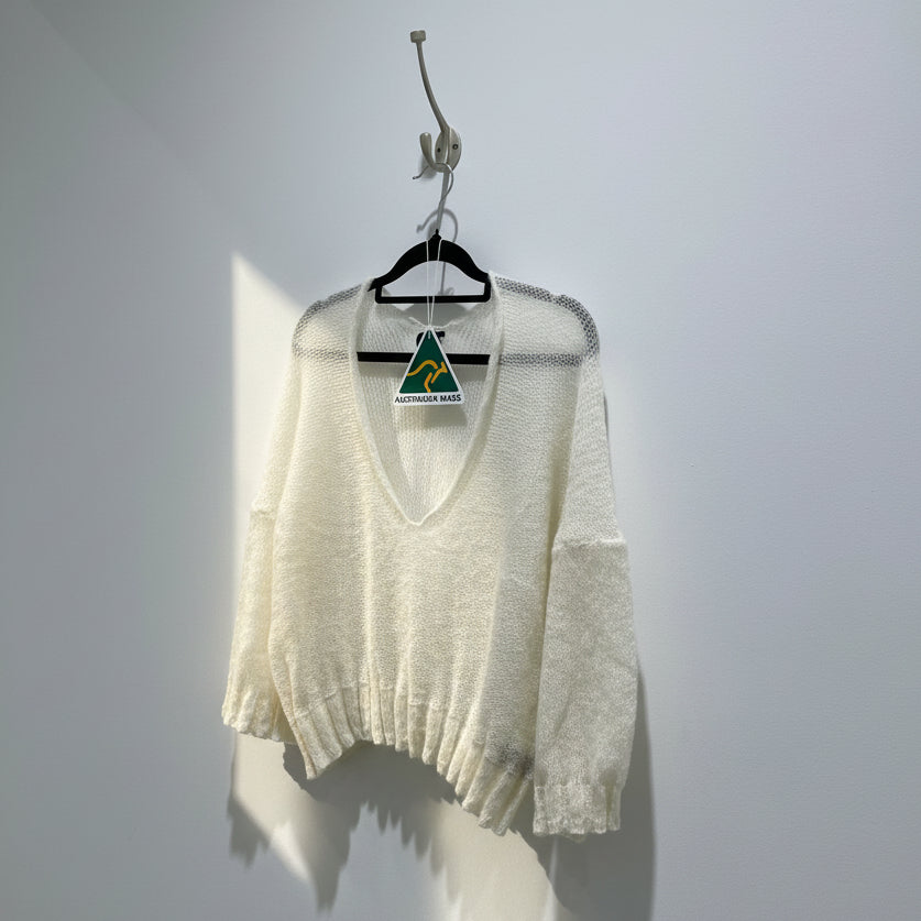 White Airy Knit Summer Sweater | Extra Soft and Light