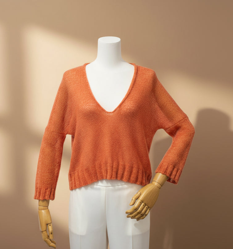 Alpaca Gold Pink Airy Knit Summer Sweater | Extra Soft and Light