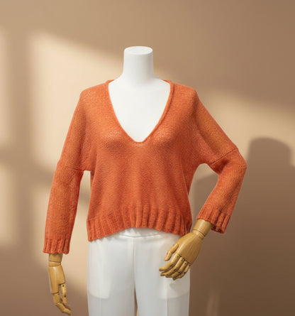 Alpaca Gold Pink Airy Knit Summer Sweater | Extra Soft and Light