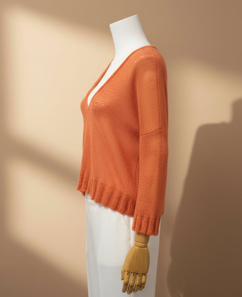 Alpaca Gold Pink Airy Knit Summer Sweater | Extra Soft and Light