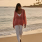 Alpaca Gold Pink Airy Knit Summer Sweater | Extra Soft and Light