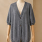 Alpaca Long Cardigan Light Knit in Sky Blue