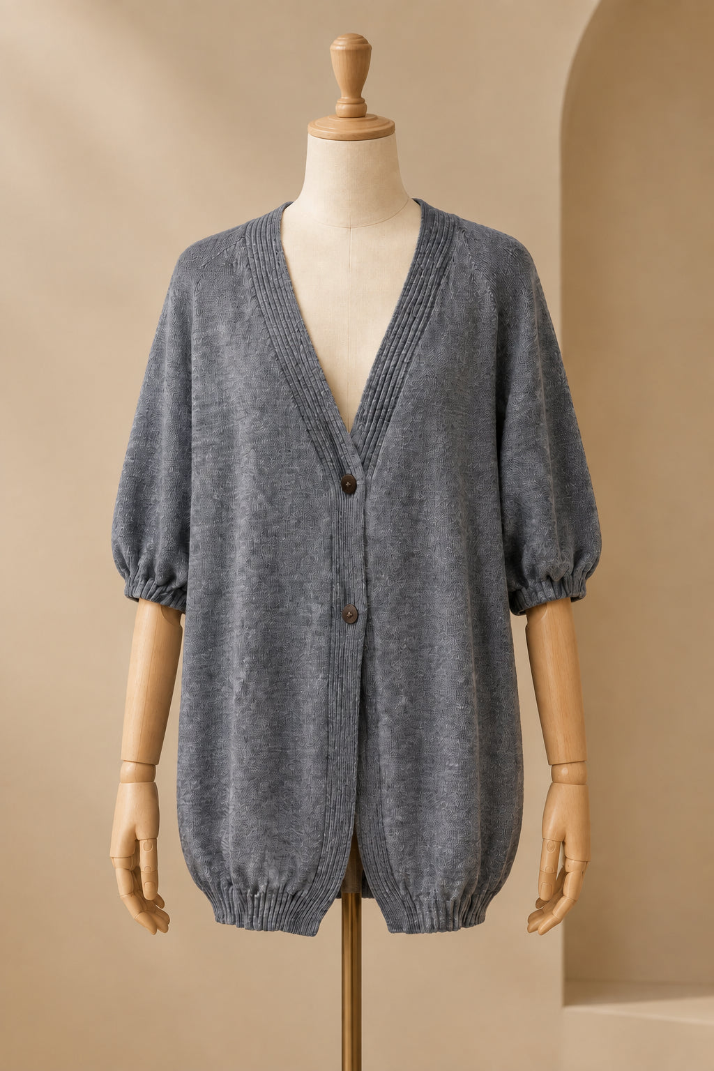 Alpaca Long Cardigan Light Knit in Sky Blue