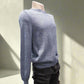 Alpaca Classic Round Neck Sweater Light Blue