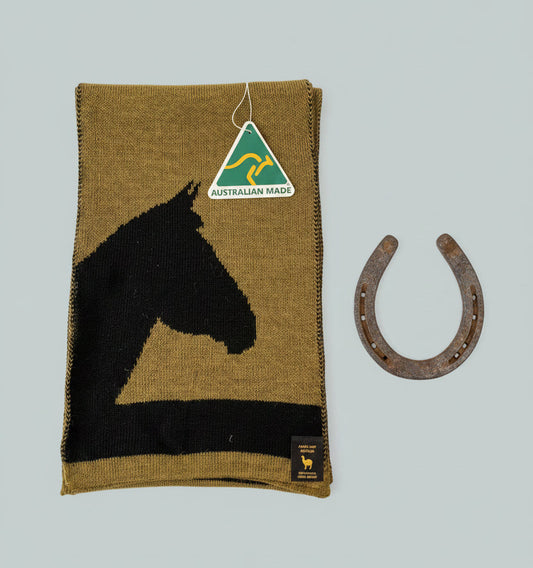 Unisex Alpaca Scarf – Brumby Horse Design
