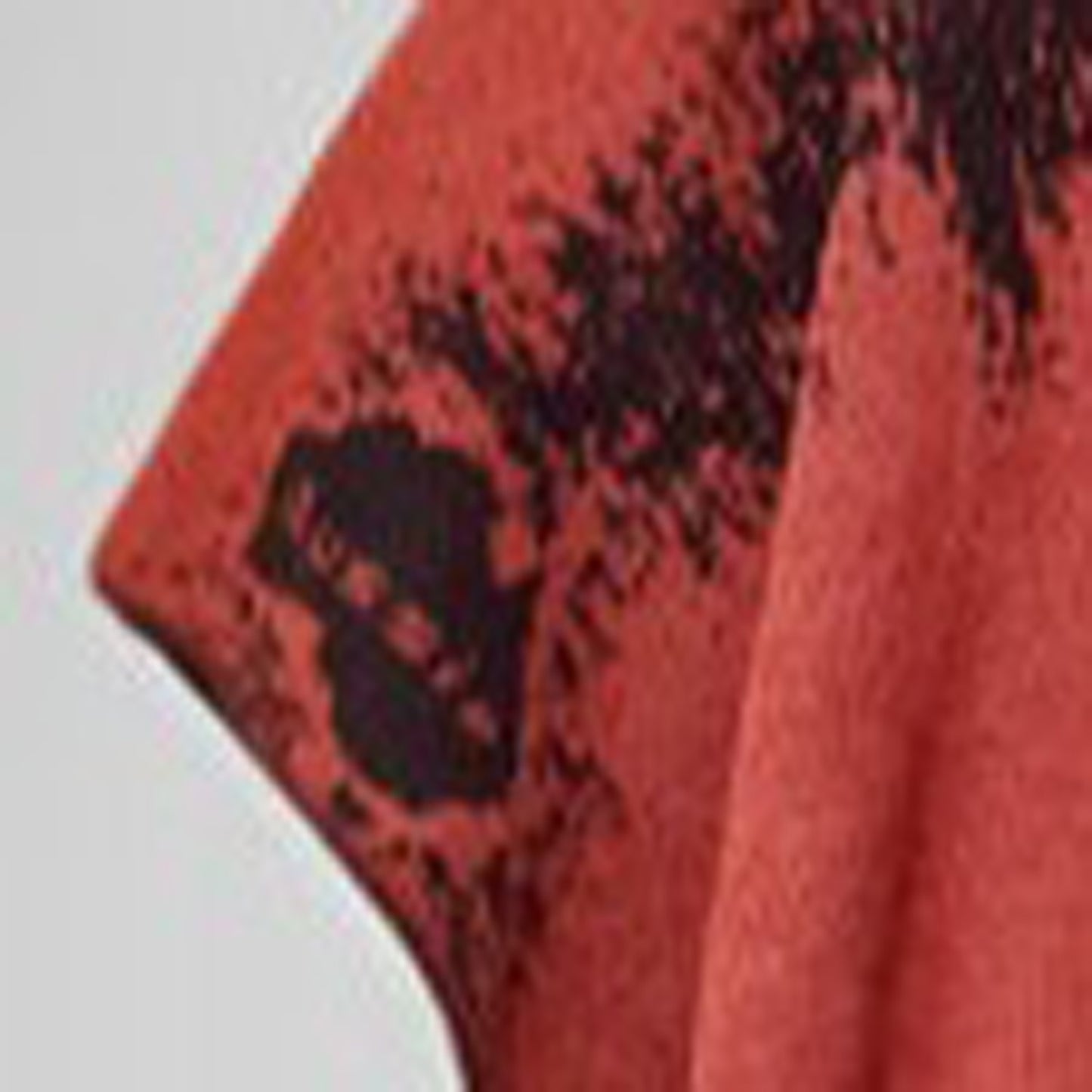 Australian Alpaca Thick Poncho, Disruption V-Neck, Terracotta