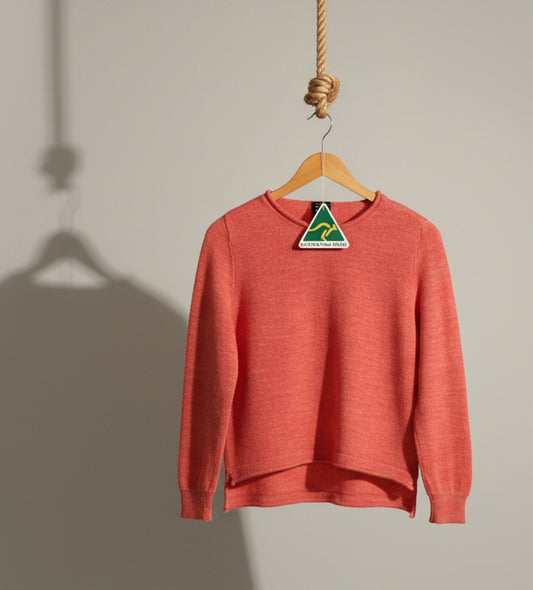 Alpaca Round-Neck Classy Soft Jumper Melon Tone