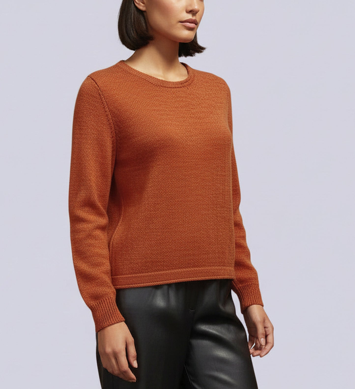 Alpaca Round-Neck Classy Soft Jumper Melon Tone