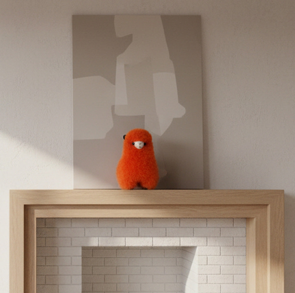 Alpaca Fluffy Decorative Toy - Perfect Hand made Gift Gold Orange