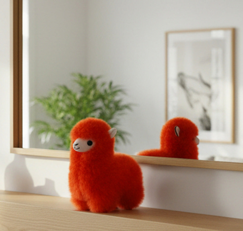 Alpaca Fluffy Decorative Toy - Perfect Hand made Gift Gold Orange