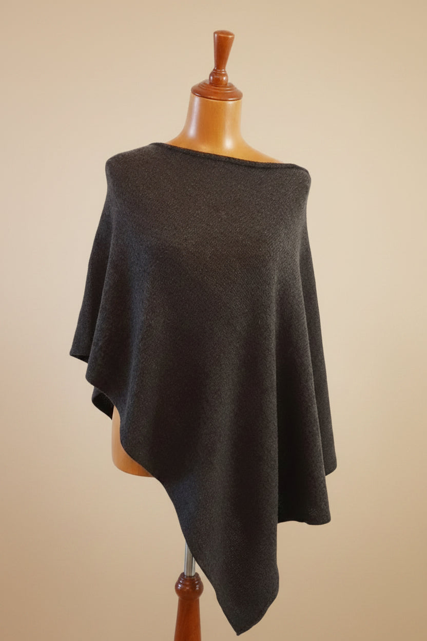 Alpaca Asymmetrical Thick Poncho