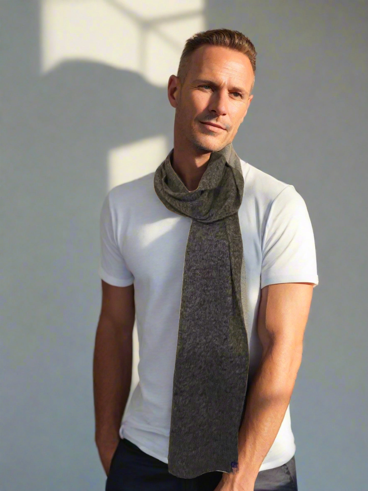 Extra Smooth Alpaca Mohair Scarf, Gray