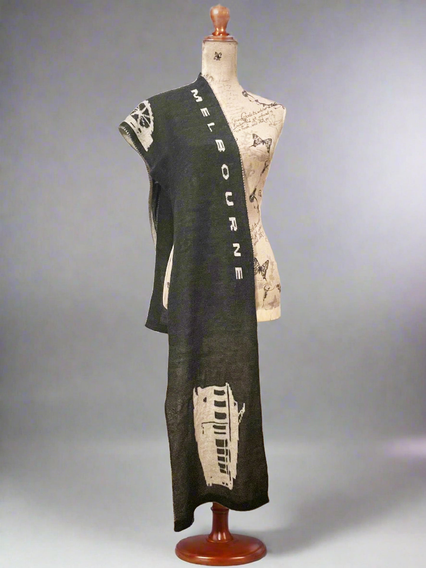 Melbourne City & Tram Alpaca Wool Scarf