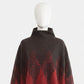 Alpaca Checkered Design High Neckline Poncho