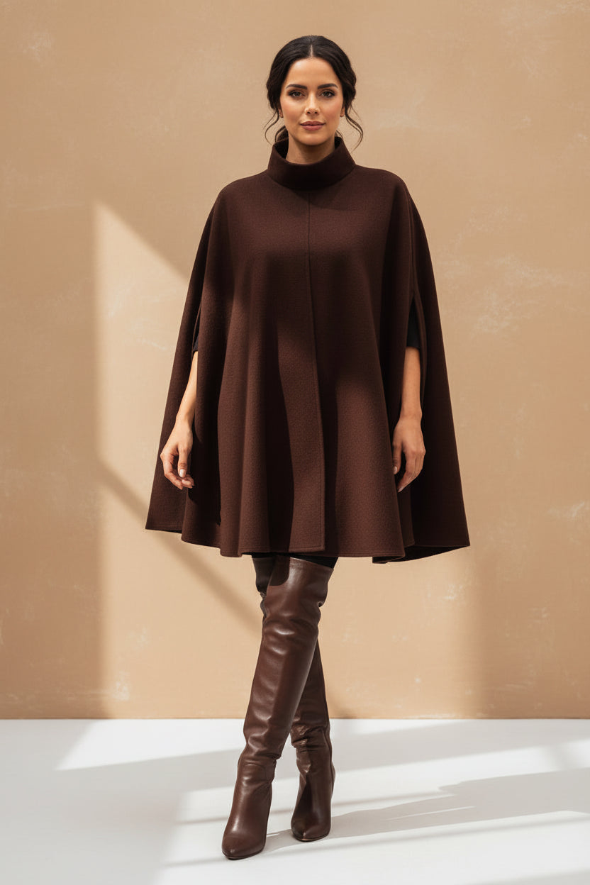 Alpaca Asymmetrical  Poncho Diamond