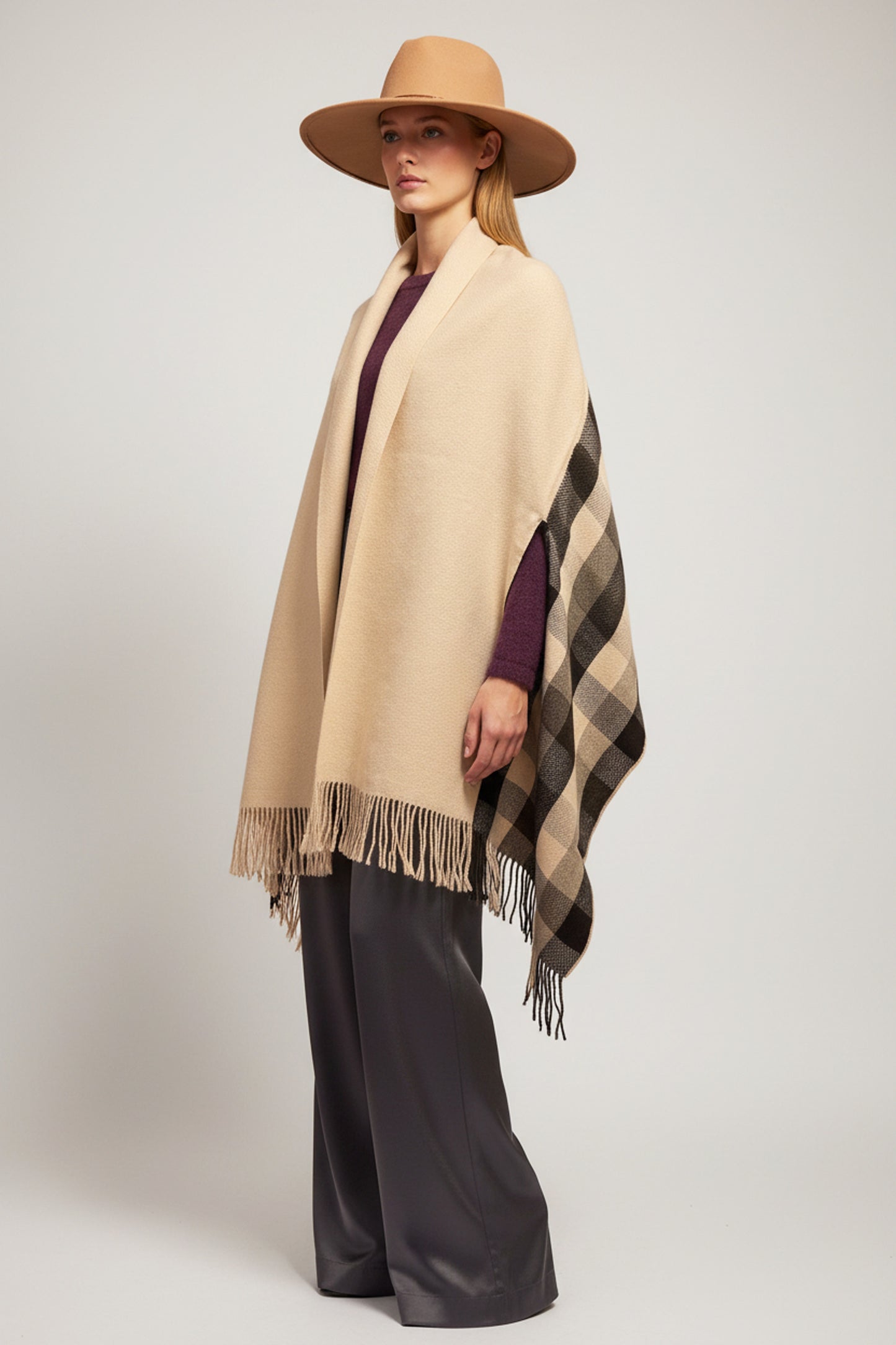 Handmade Alpaca Shawl – Natural Colours, Pampa