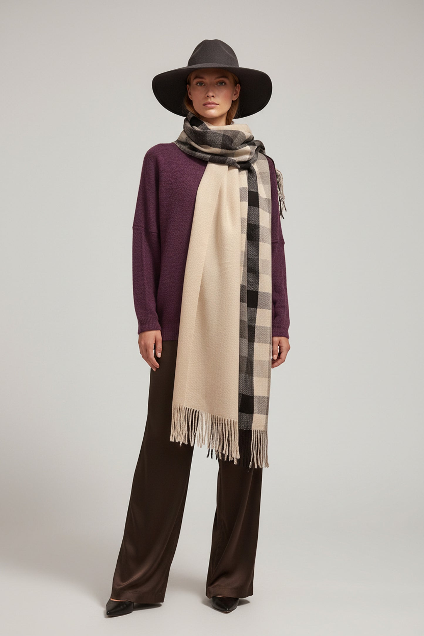 Handmade Alpaca Shawl – Natural Colours, Pampa