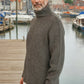 Men's Baby Alpaca Sweater | Tall Neck | Mohair-Like Softness, Natural Gray
