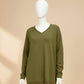 Alpaca Mohair Pullover Sweater Green Melange