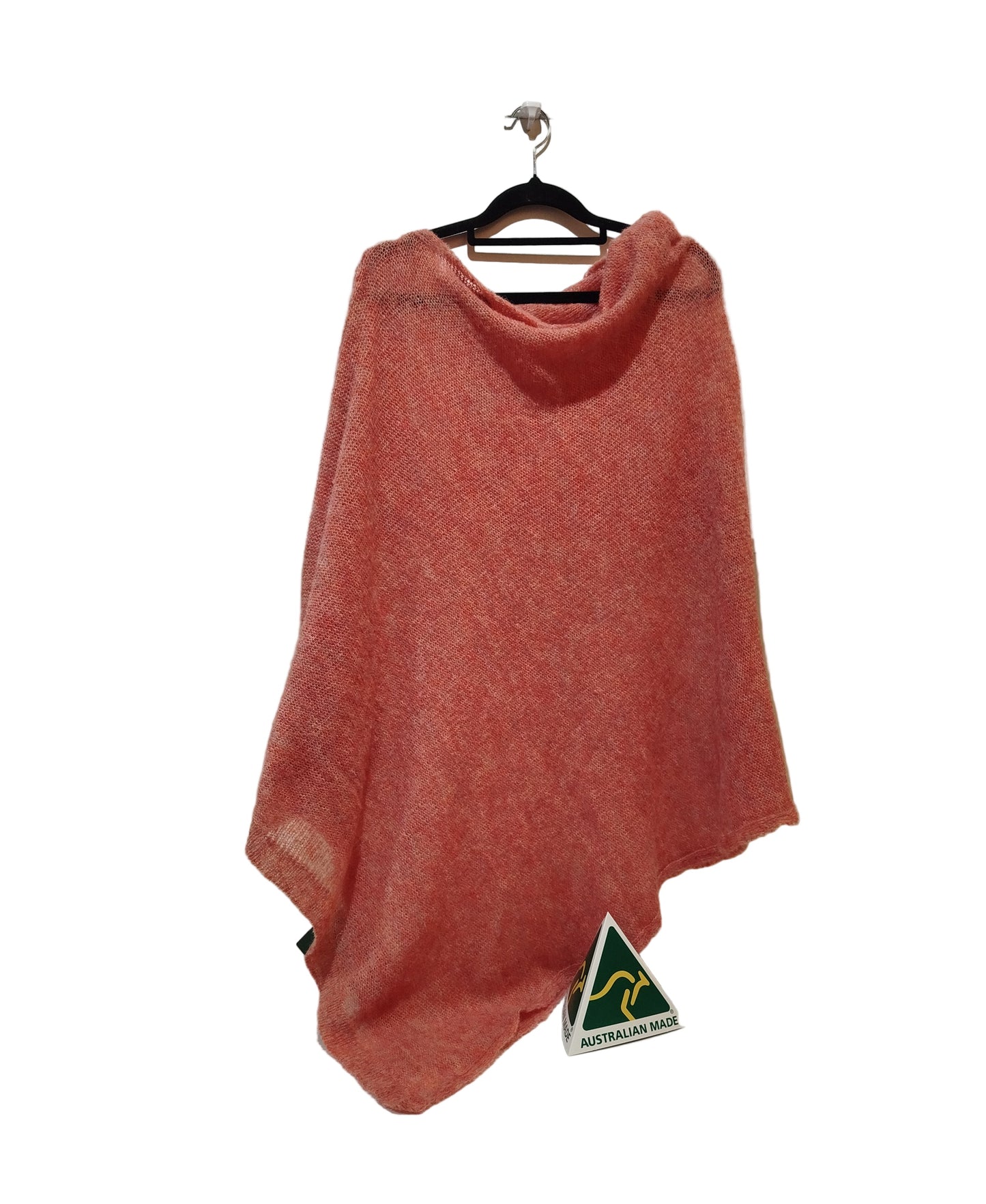 Alpaca Fresh Knit Poncho Jersey Open Pattern, Gold Pink