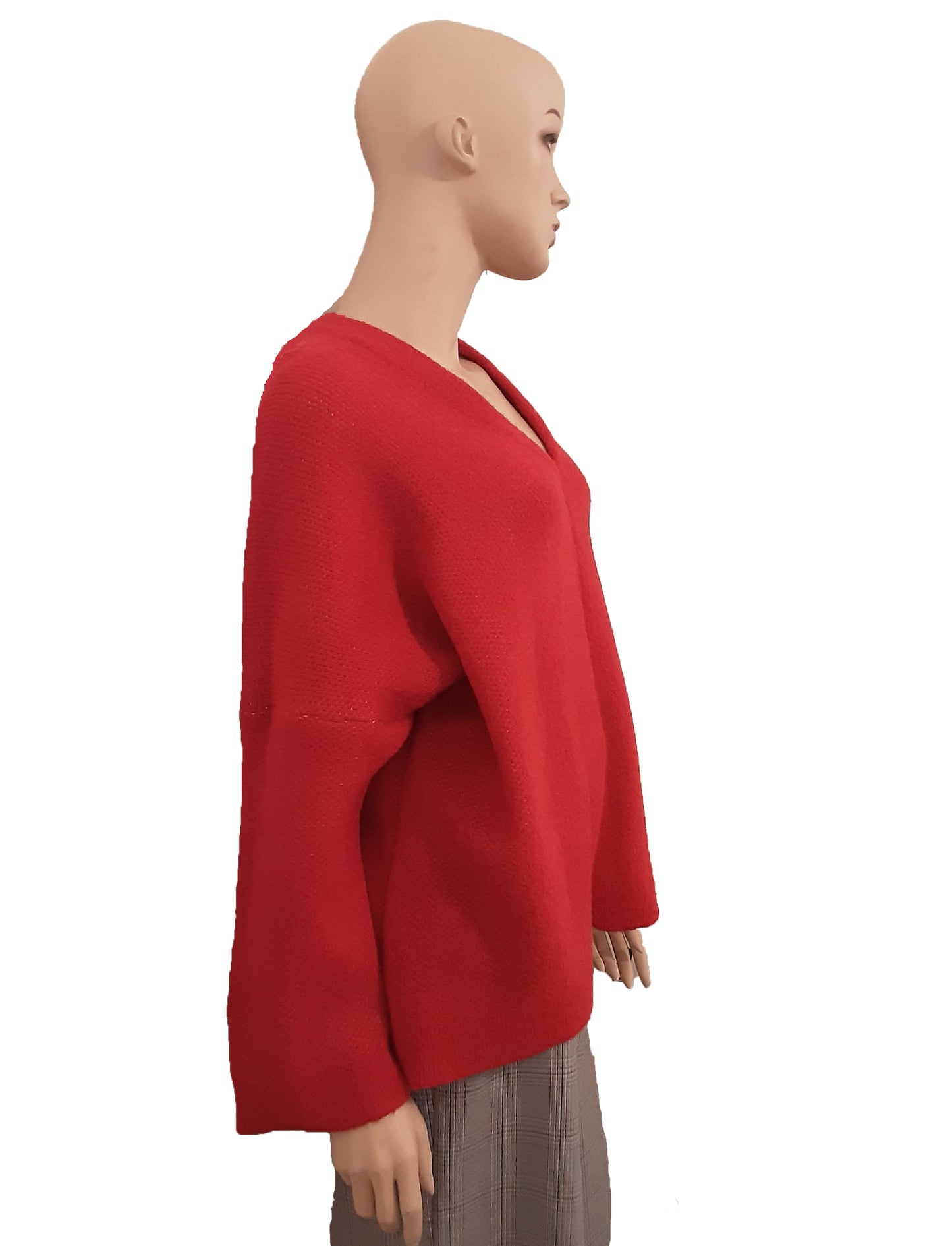 Alpaca Brushed Pullover Sweater Red