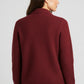 Alpaca Cardigan Jacquard Plain Colour Red
