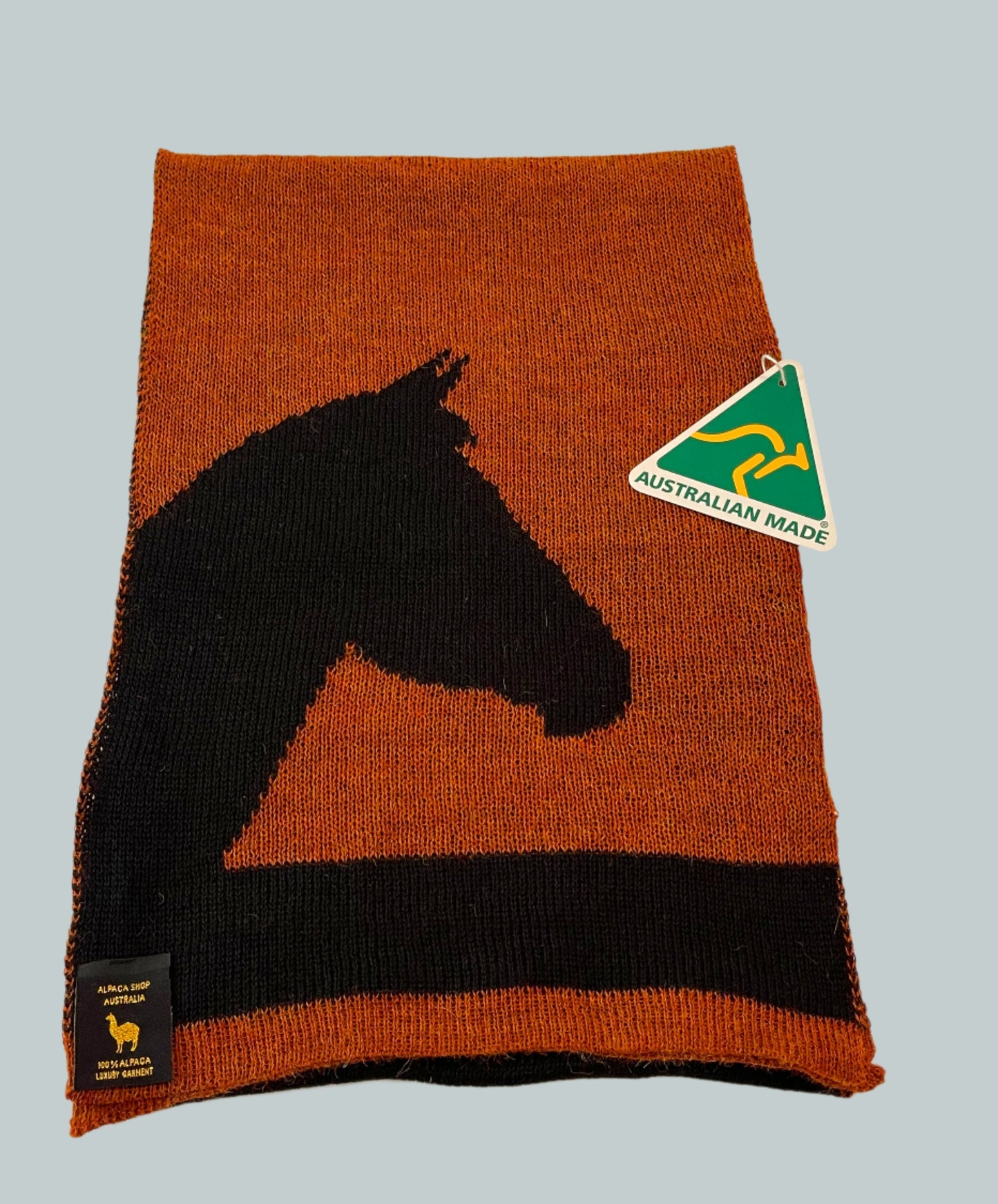 Unisex Alpaca Scarf – Brumby Horse Design