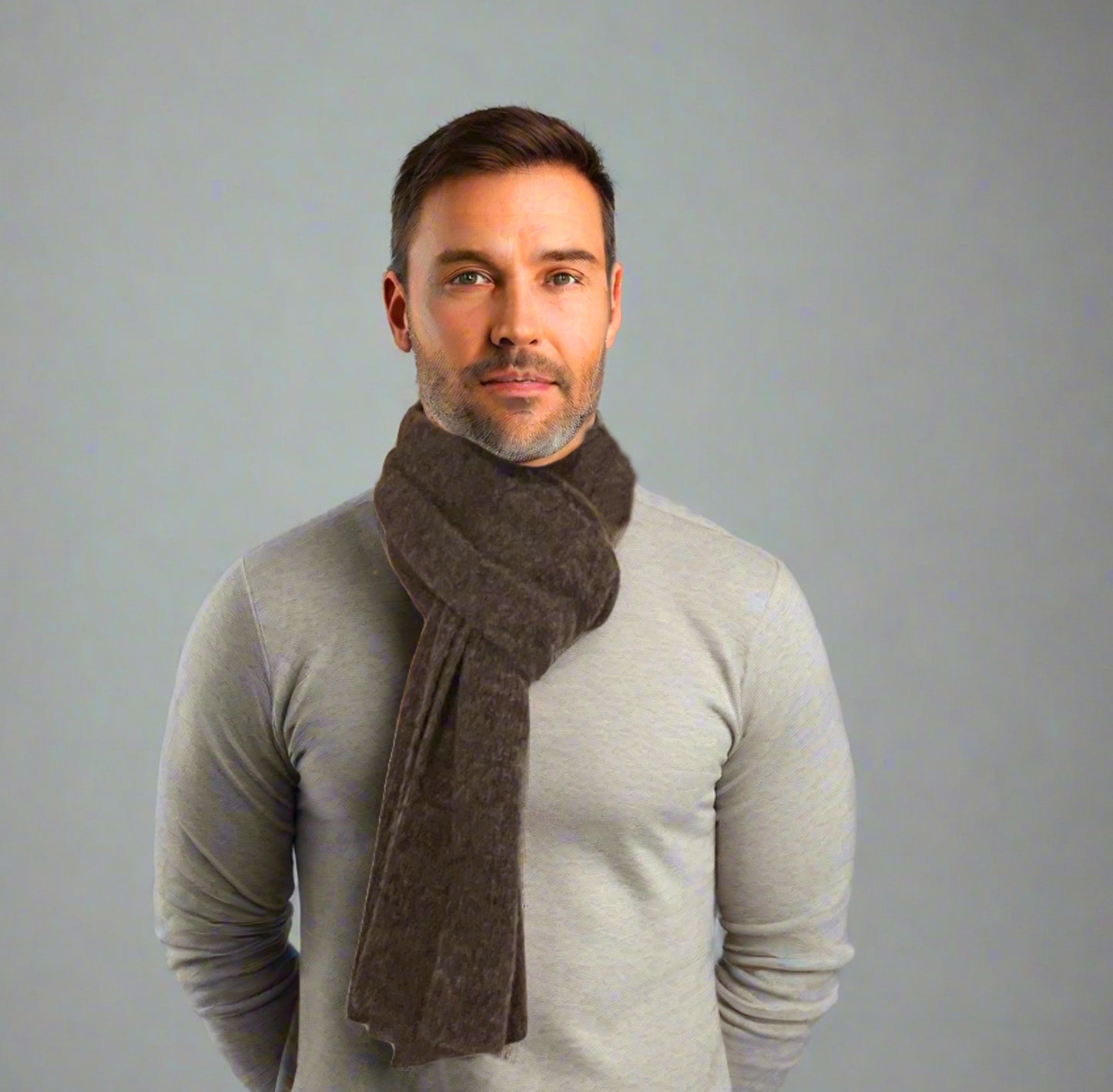 Extra Smooth Alpaca Mohair Scarf, Earth Tone