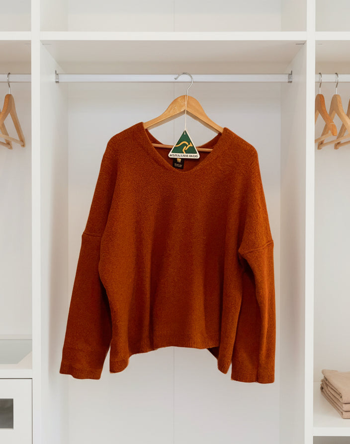 Alpaca Mohair Pullover Sweater Plus Size Terracotta
