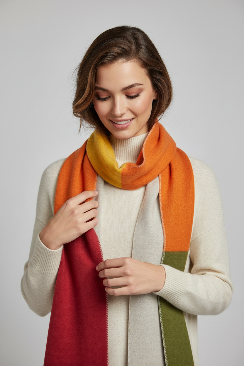 Alpaca Brightness Large Multicolor Scarf