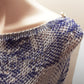 Loose Knit Top Reversible Neckline Blue/White